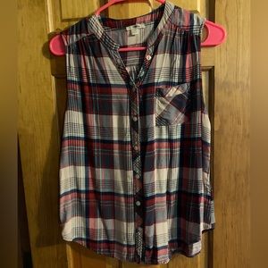 ModCloth red, blue, and cream tank top. Size medium.